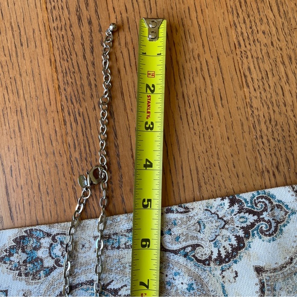 Chico’s long faceted citrine color & rhinestone Druzy necklace - Picture 5 of 7